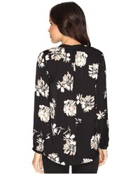 Lucky Brand Black And White Peasant Top Clothing