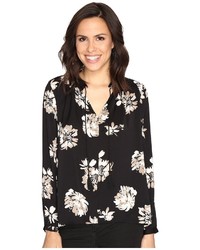 Lucky Brand Black And White Peasant Top Clothing
