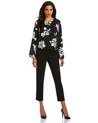 Vince Camuto Floral Crepe Long Sleeve Blouse