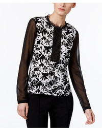 Y-yigal Yyigal Printed Lace Trim Blouse A Macys Style