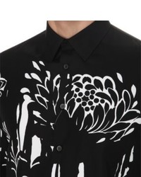 Alexander McQueen Bleeding Floral Print Regular Fit Cotton Shirt