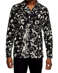 Topman Blur Floral Button Up Shirt