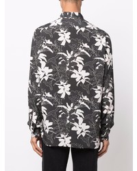 Laneus Floral Print Pointed Collar Shirt