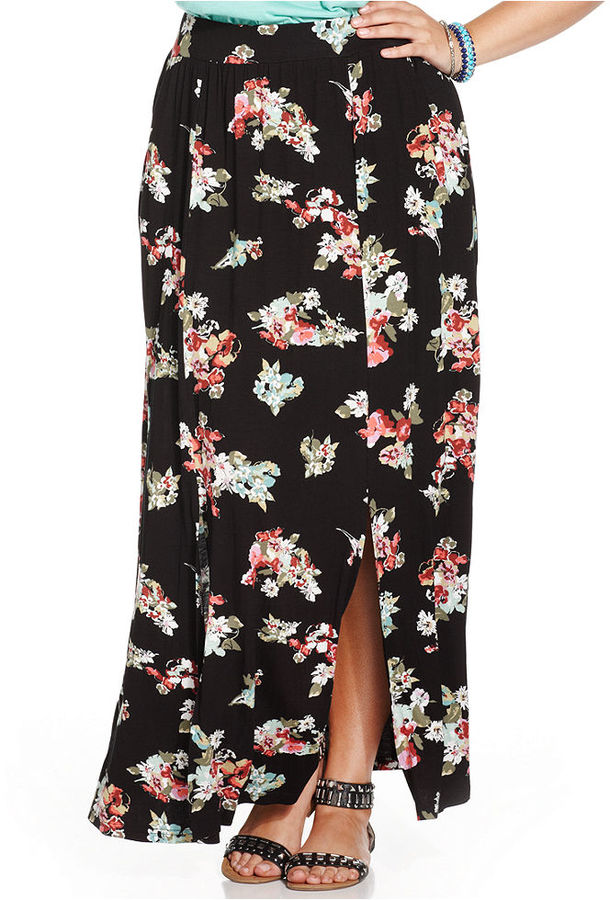 floral maxi skirt plus size