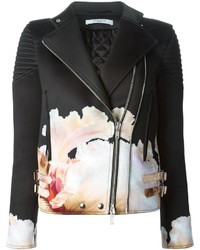 Black and White Floral Outerwear