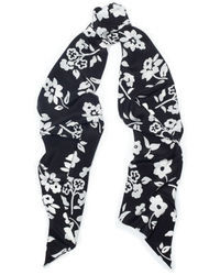 Black and White Floral Scarf