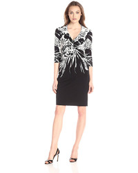 Donna Ricco Floral Printed Jersey Dress Dr20046