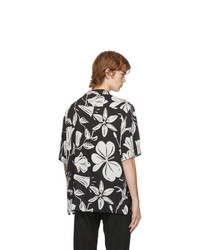 Paul Smith Black Floral Cutout Short Sleeve Shirt
