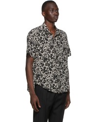 Saint Laurent Black Grey Floral Shirt