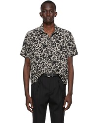 Saint Laurent Black Grey Floral Shirt
