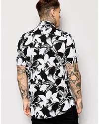 Asos Brand Shirt In Short Sleeve With Floral Print