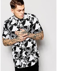 Asos Brand Shirt In Short Sleeve With Floral Print