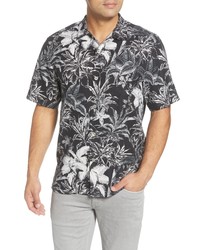 Tommy Bahama Elegant Sketch Classic Fit Short Sleeve Button Up Silk Shirt