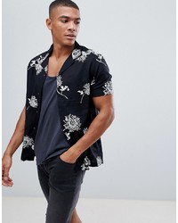 Burton Menswear Revere Collar Shirt In Floral