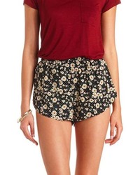 Charlotte Russe Daisy Print High Waisted Dolphin Shorts