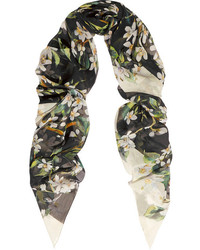 Dolce & Gabbana Floral Print Silk Chiffon Scarf
