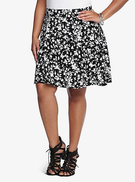 Torrid Textured Floral Skater Skirt, $44 | Torrid | Lookastic