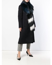 Off-White Fur Collar Long Coat