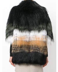 Liska Stripe Panel Fur Coat