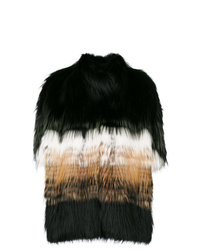 Liska Stripe Panel Fur Coat