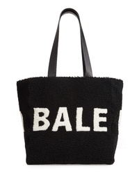 Balenciaga Logo Genuine Shearling Tote