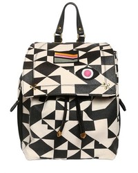Black and White Geometric Backpack