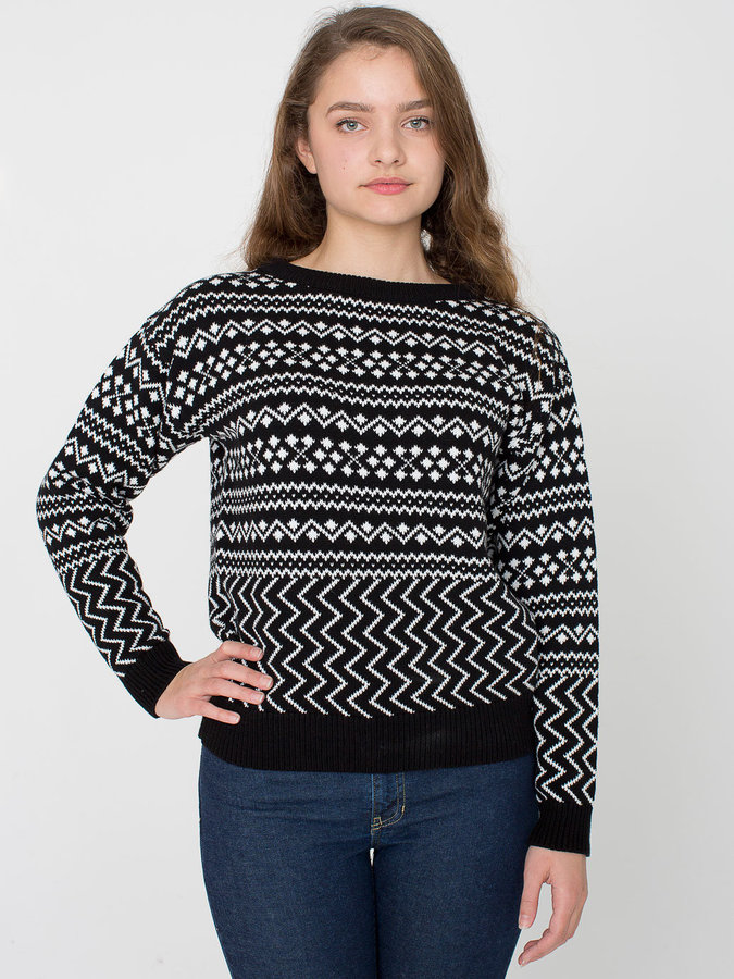 American Apparel Patterned Ski Sweater, $88 | American Apparel | Lookastic