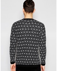 Asos Brand Knitted Sweater With Geo Design