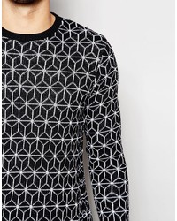 Asos Brand Knitted Sweater With Geo Design