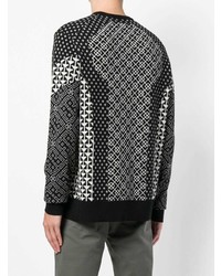 Neil Barrett Contrast Intarsia Knit Sweater