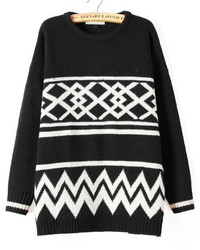 Geometric Casual Knit Sweater
