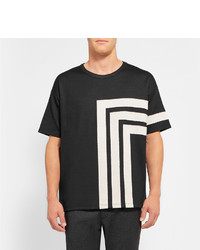 Alexander McQueen Geometric Patterned Cotton Jersey T Shirt