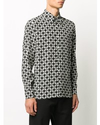 Sandro Paris Geometric Print Long Sleeved Shirt