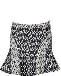 Derek Lam 10 Crosby Intarsia Knit Flared Mini Skirt
