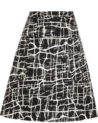 Marni Printed Satin Twill A Line Skirt