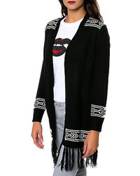 Lira The Dare Fringe Aztec Sweater In Black