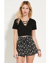 Forever 21 Belted Geo Print Shorts