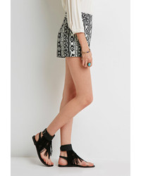 Forever 21 Geo Stripe Flat Front Shorts
