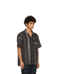 Dolce and Gabbana Black And White Geometric Print Tropical Shirt