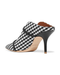 Malone Souliers Maureen 70 Med Gingham Canvas Mules
