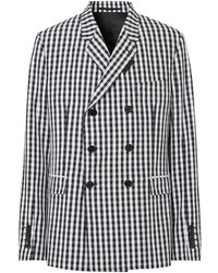 Black and White Gingham Double Breasted Blazer