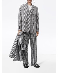 Burberry Gingham Check Double Breasted Blazer