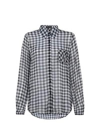 New Look Black Gingham Check Blouse