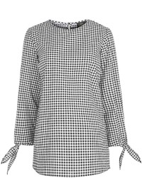 Topshop Maternity Gingham Tie Sleeve Blouse