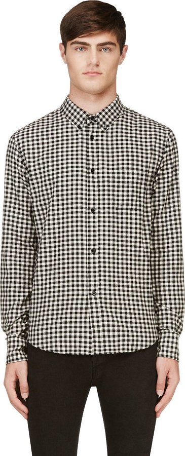 Band Of Outsiders Black White Flannel 