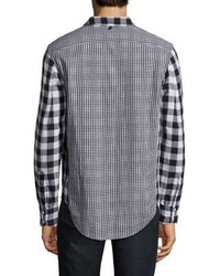 rag & bone Halsey Fabric Block Gingham Checkered Shirt