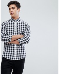 Solid Shirt In Monochrome Gingham