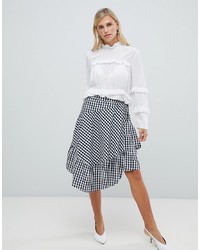 Vila Gingham Ruffle Skirt