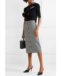 Balenciaga Gingham Woven Midi Skirt