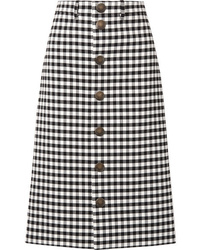 Balenciaga Gingham Woven Midi Skirt